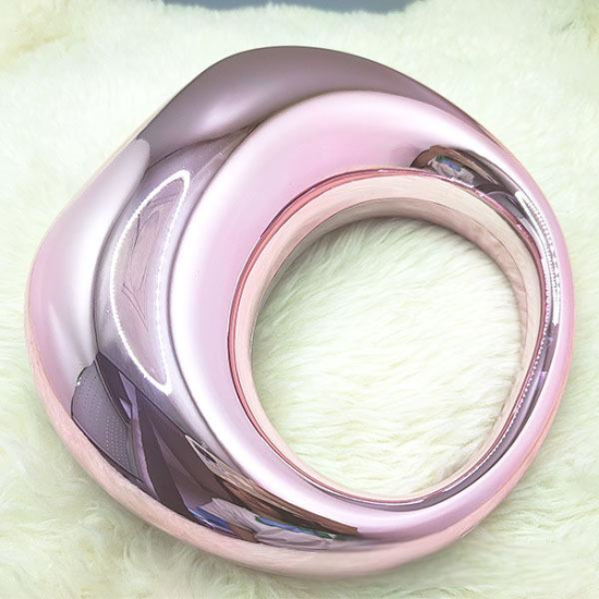 Acrylic Evening Clutch Top Handle Moon Hobo Bag, Glossy Metallic Tote Bag Pink Acrylic Evening Clutch Top Handle Moon Hobo Bag, Glossy Metallic Tote Bag Pink