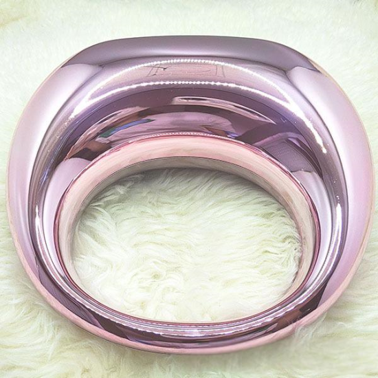Acrylic Evening Clutch Top Handle Moon Hobo Bag, Glossy Metallic Tote Bag Pink Acrylic Evening Clutch Top Handle Moon Hobo Bag, Glossy Metallic Tote Bag Pink