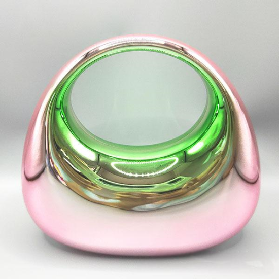 Acrylic Evening Clutch Top Handle Moon Hobo Bag, Glossy Metallic Tote Bag Pink gradient green Acrylic Evening Clutch Top Handle Moon Hobo Bag, Glossy Metallic Tote Bag Pink gradient green
