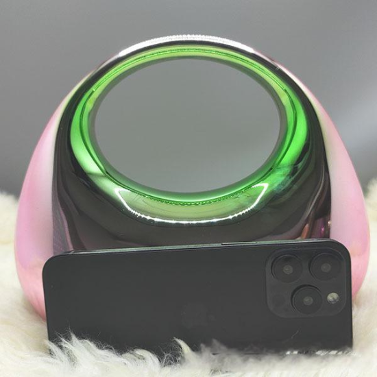 Acrylic Evening Clutch Top Handle Moon Hobo Bag, Glossy Metallic Tote Bag Pink gradient green Acrylic Evening Clutch Top Handle Moon Hobo Bag, Glossy Metallic Tote Bag Pink gradient green