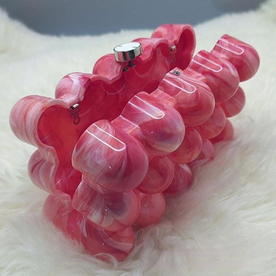 Women Acrylic Clutch Chic Marble Evening Handbag Red Women Acrylic Clutch Chic Marble Evening Handbag Red