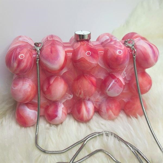 Women Acrylic Clutch Chic Marble Evening Handbag Red Women Acrylic Clutch Chic Marble Evening Handbag Red