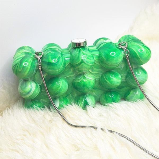Women Acrylic Clutch Chic Marble Evening Handbag Green Women Acrylic Clutch Chic Marble Evening Handbag Green