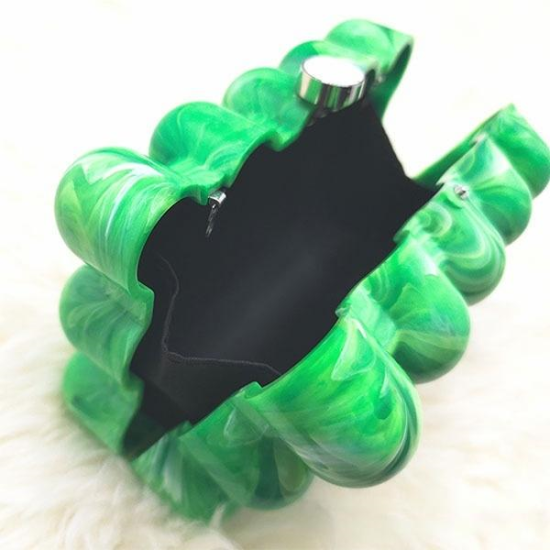 Women Acrylic Clutch Chic Marble Evening Handbag Green Women Acrylic Clutch Chic Marble Evening Handbag Green