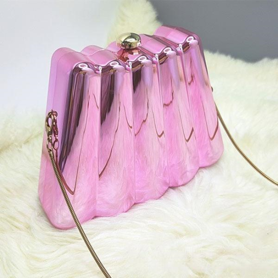 Women Acrylic Clutch Chic Sector Evening Handbag Pink Women Acrylic Clutch Chic Sector Evening Handbag Pink