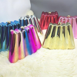 Women Acrylic Clutch Chic Sector Evening Handbag Blue