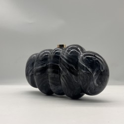Acrylic Evening Clutch Hobo Bag, Elegant Marble Bag Dark Gray