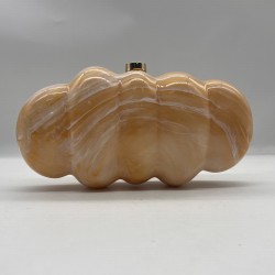 Acrylic Evening Clutch Hobo Bag, Elegant Marble Bag Light Yellow