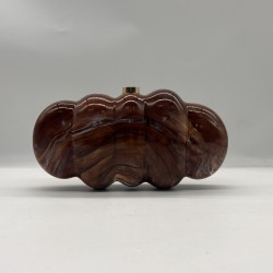 Acrylic Evening Clutch Hobo Bag, Elegant Marble Bag Dark Brown
