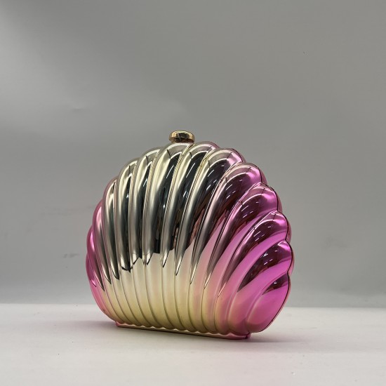 Acrylic Clutch Hobo Bag, Shell Bag Gold and Red Acrylic Clutch Hobo Bag, Shell Bag Gold and Red