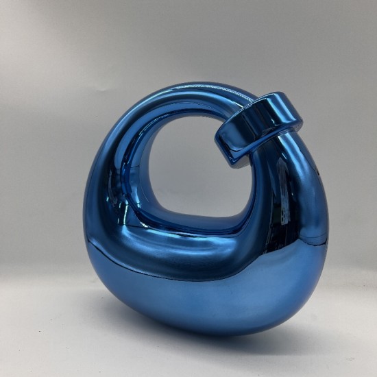Acrylic Evening Clutch Purse Top-handle Moon Hobo Bag, Pillow Handbag Blue Acrylic Evening Clutch Purse Top-handle Moon Hobo Bag, Pillow Handbag Blue